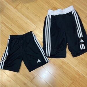 Adidas Kids Black Shorts with White Stripes (2), size S and M
